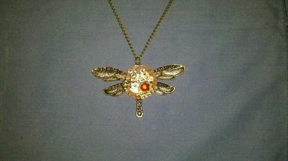 Steampunk Dragonfly Necklace